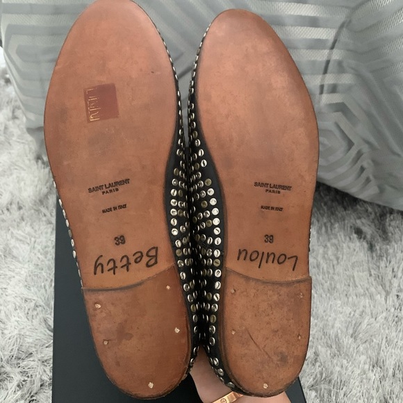 SOLD Saint Laurent RIVE GAUCHE Studded Flats - Picture 5 of 10